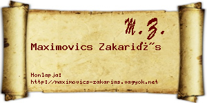 Maximovics Zakariás névjegykártya